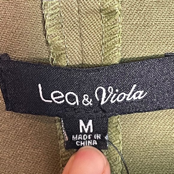 Lea & Viola pearl detail Army inspired utility jacket green M - Picture 8 of 16